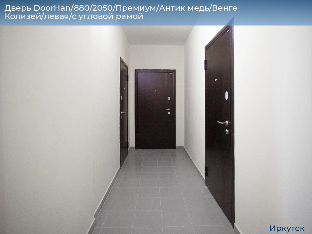 Дверь DoorHan/880/2050/Премиум/Антик медь/Венге Колизей/левая/с угловой рамой, irkutsk.doorhan.ru