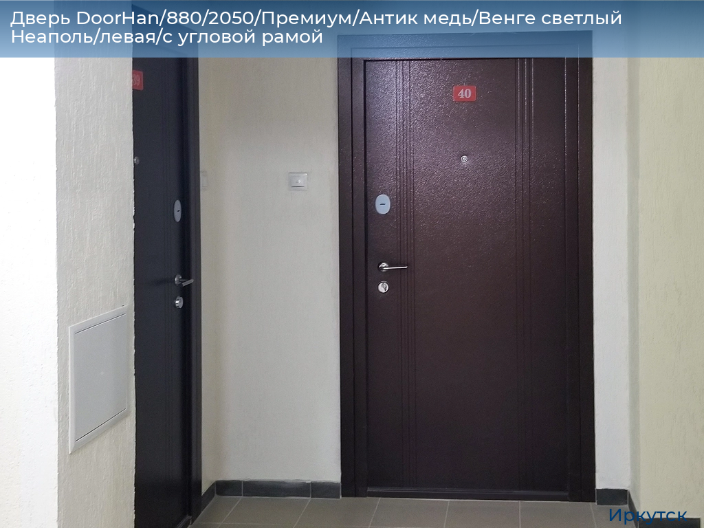 Дверь DoorHan/880/2050/Премиум/Антик медь/Венге светлый Неаполь/левая/с угловой рамой, irkutsk.doorhan.ru