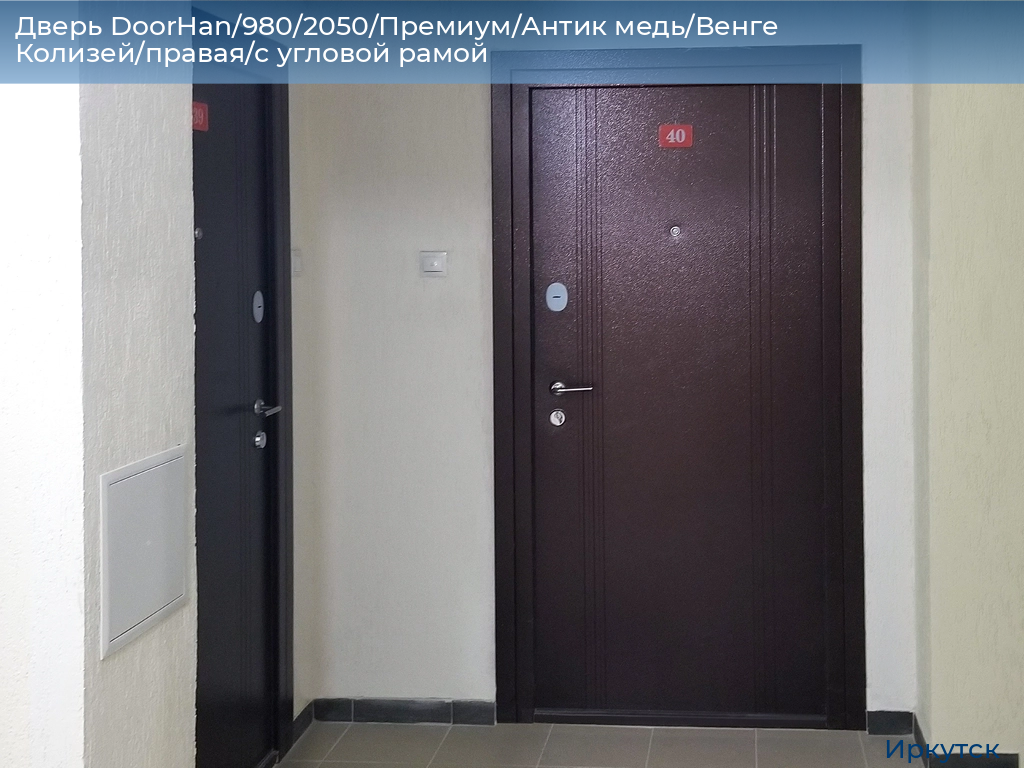 Дверь DoorHan/980/2050/Премиум/Антик медь/Венге Колизей/правая/с угловой рамой, irkutsk.doorhan.ru